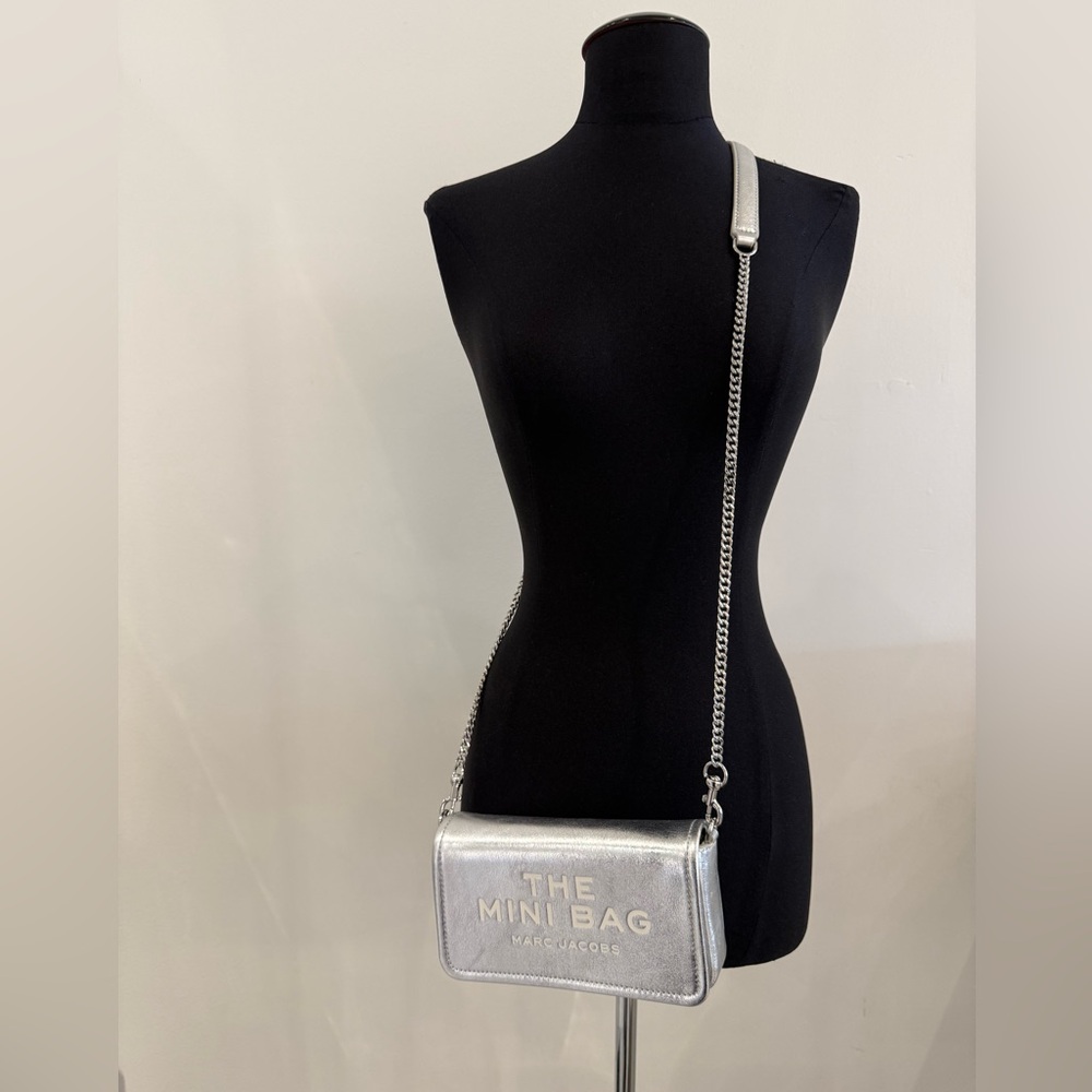 NWT Marc Jacobs The Mini Bag metallic leather chain